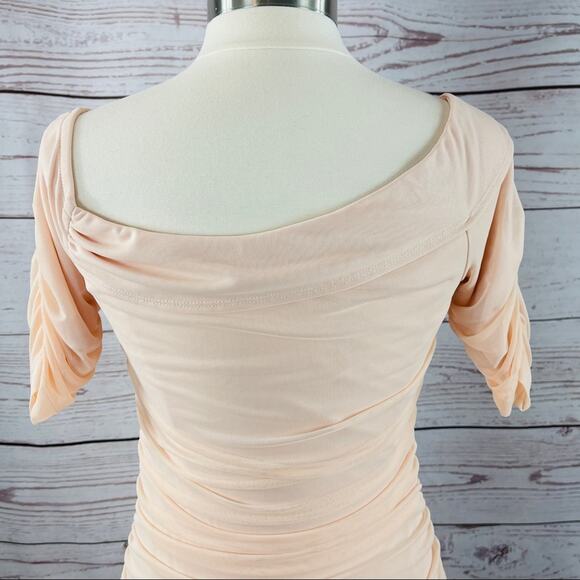 Venus pink peach ruched asymmetrical neckline - Picture 10 of 12